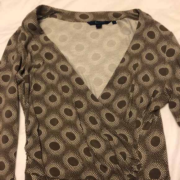 Boden Women’s Size 10R Brown White Wrap Dress - Picture 3 of 3